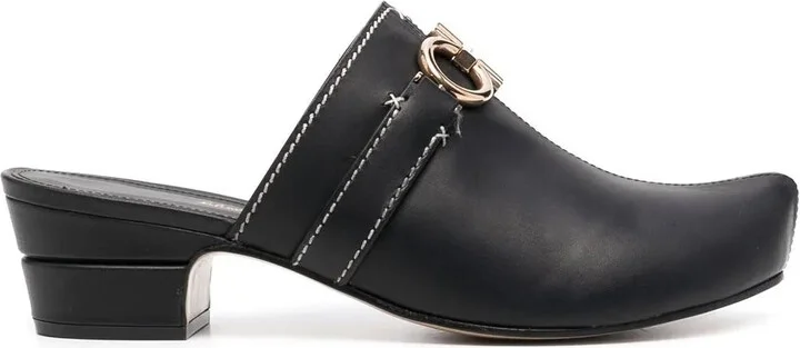 Ferragamo Gancini Leather Mules