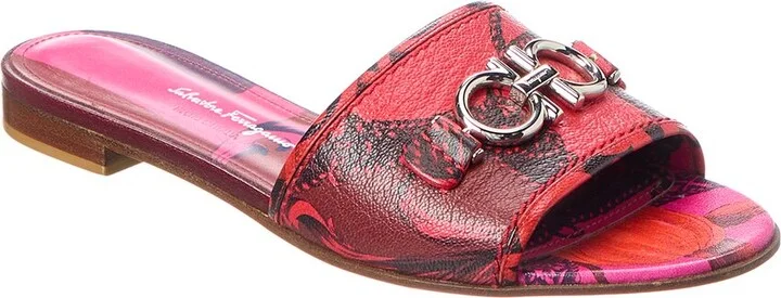 Ferragamo Gancini Leather Sandal