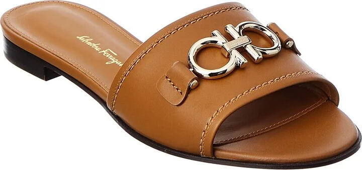 Ferragamo Gancini Leather Slide