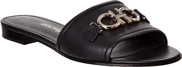 Ferragamo Gancini Leather Slide