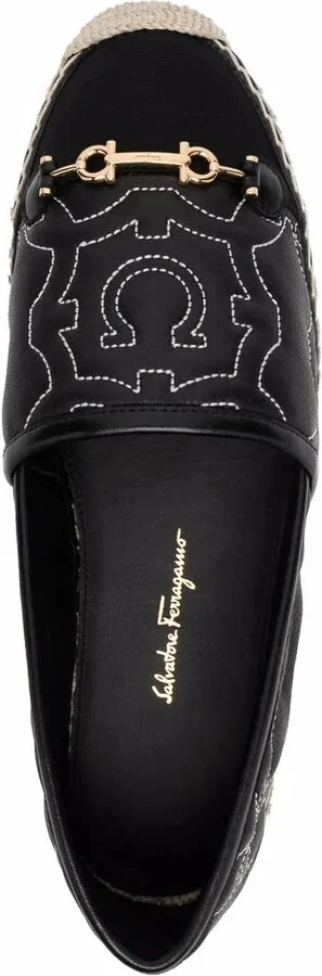 Ferragamo Gancini Logo-Embroidered Espadrilles