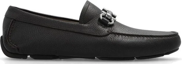 Ferragamo Gancini Ornament Square-Toe Loafers