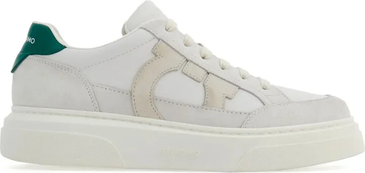 Ferragamo Gancini-Patch Calfskin Sneakers