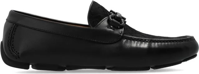 Ferragamo Gancini Plaque Driver Loafers