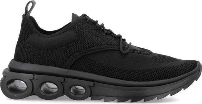 Ferragamo Gancini Plaque Lace-Up Sneakers