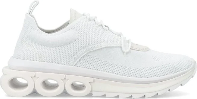 Ferragamo Gancini Plaque Lace-Up Sneakers
