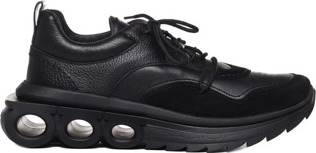 Ferragamo Gancini-Plaque Lace-Up Sneakers