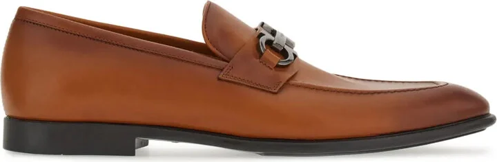 Ferragamo Gancini-Plaque Leather Loafers