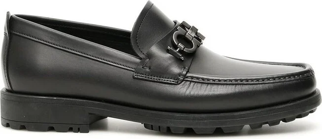 Ferragamo Gancini Plaque Loafers