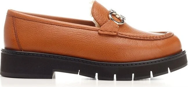 Ferragamo Gancini Plaque Loafers