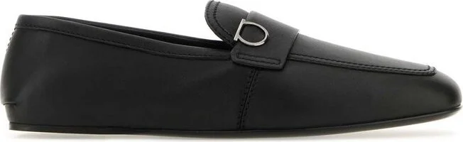 Ferragamo Gancini-Plaque Round-Toe Loafers