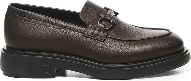 Ferragamo Gancini Plaque Slip-On Loafers