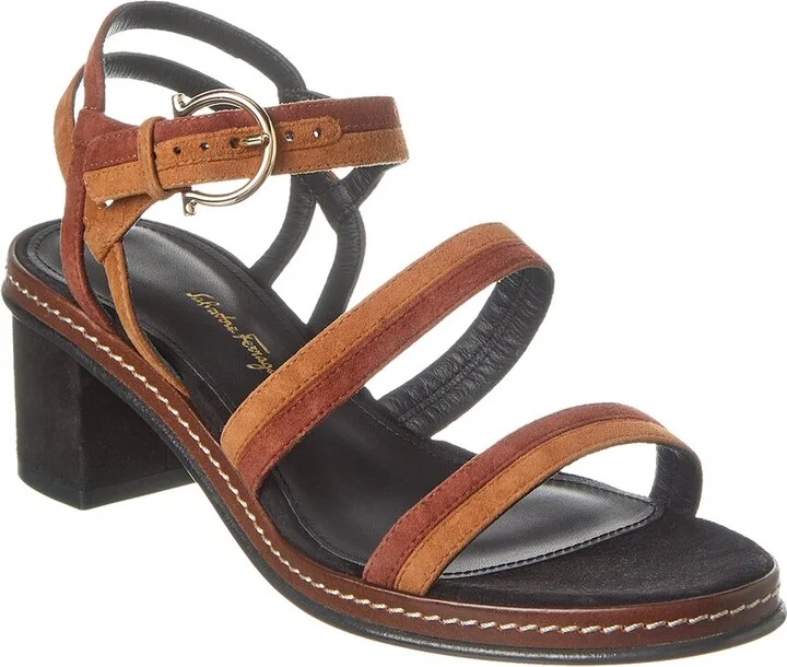 Ferragamo Gancini Suede Sandal
