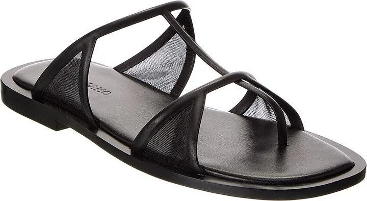 Ferragamo Gioventu Leather & Mesh Sandal
