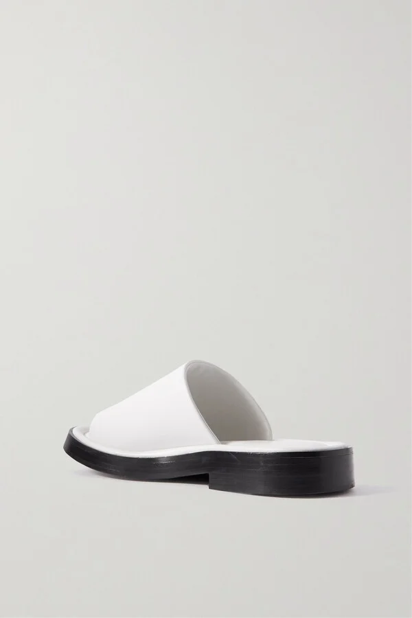 Ferragamo - Giunone Leather Slides - White - Image 3