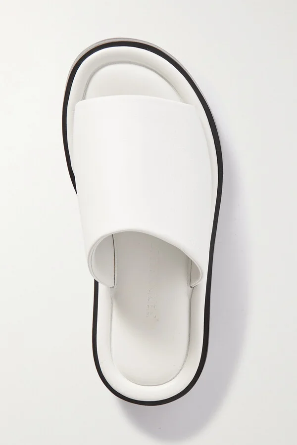 Ferragamo - Giunone Leather Slides - White - Image 5