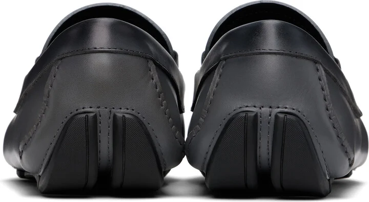 Ferragamo Gray Gancini Ornament Driver Loafers - Image 2