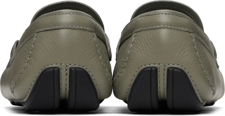 Ferragamo Gray Gancini Ornament Loafers - Image 2