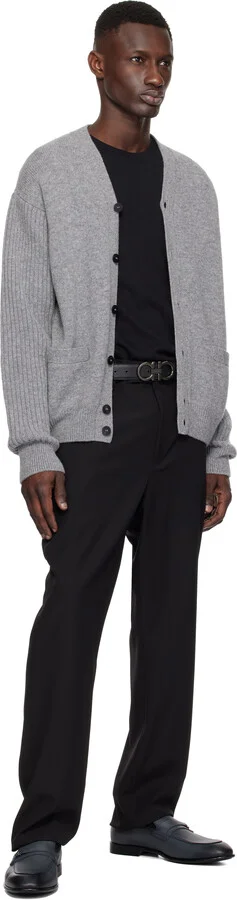 Ferragamo Gray Gancini Ornament Loafers - Image 5