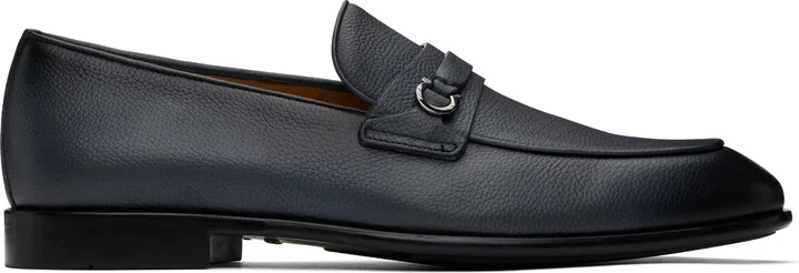Ferragamo Gray Gancini Ornament Loafers