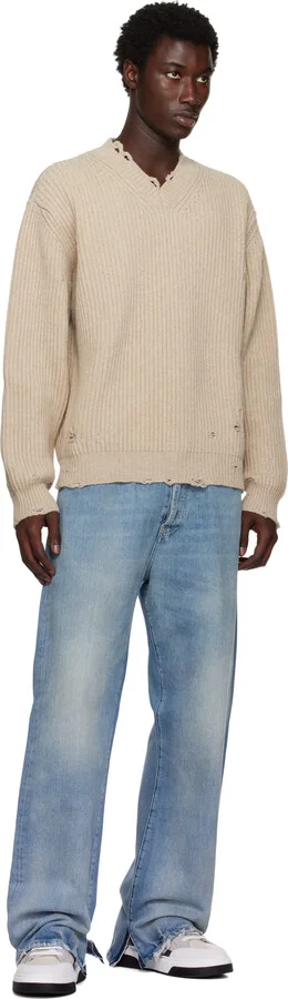 Ferragamo Gray & Off-White Low Cut Gancini Outline Sneakers - Image 5