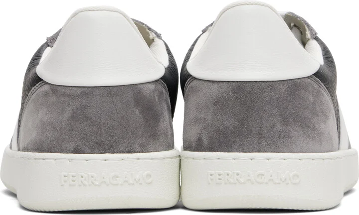 Ferragamo Gray Signature Low-Top Sneakers - Image 2