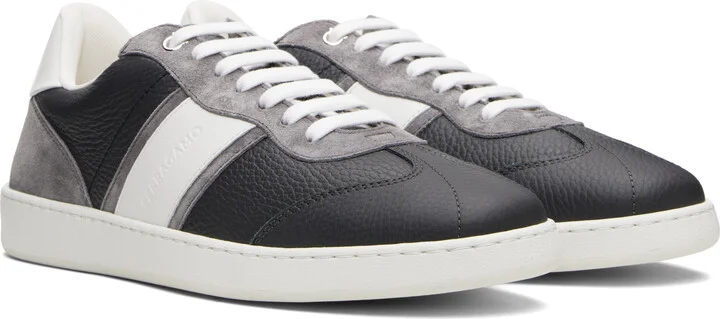 Ferragamo Gray Signature Low-Top Sneakers - Image 4