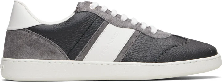 Ferragamo Gray Signature Low-Top Sneakers