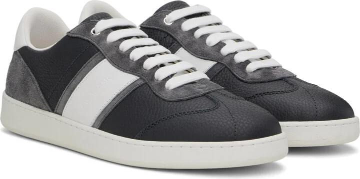 Ferragamo Gray & White Low Top Signature Sneakers - Image 4