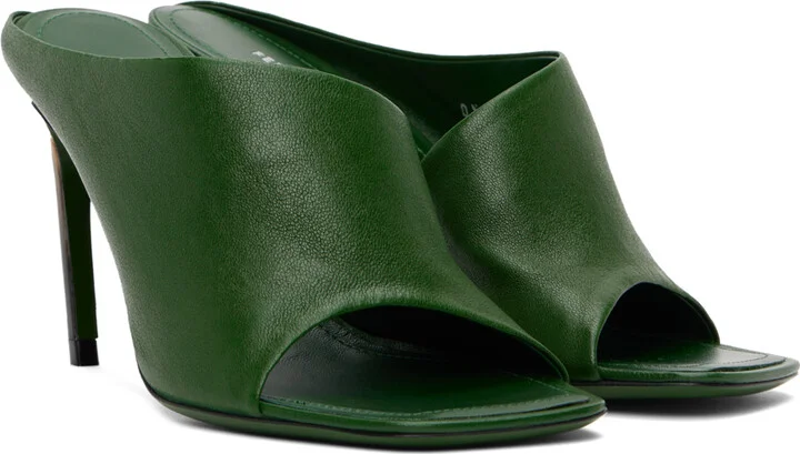 Ferragamo Green Nymphe Mules - Image 4