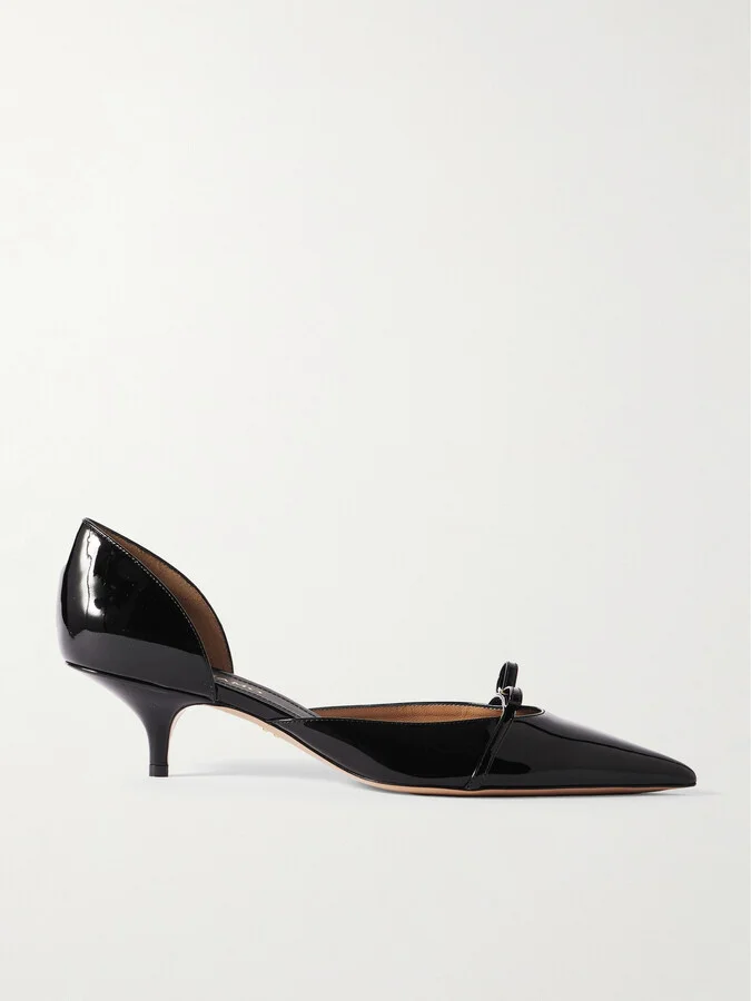 Ferragamo - Gyoia Bow-embellished Patent-leather Pumps - Black