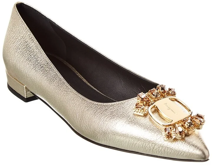 Ferragamo Hailey Leather Flat