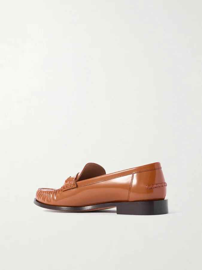 Ferragamo - Harry Embellished Patent-leather Loafers - Brown - Image 3