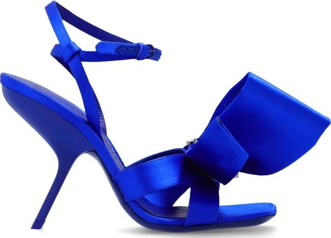 Ferragamo Helena Asymmetric-Bow Satin Sandals