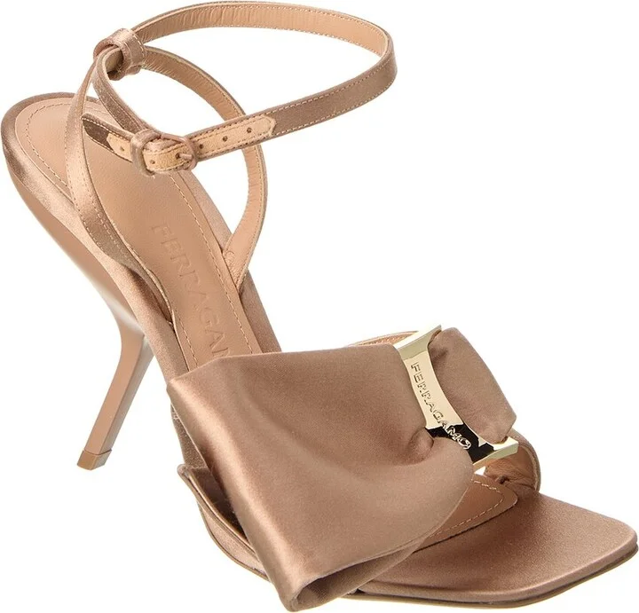 Ferragamo Helena Bow Satin Sandal