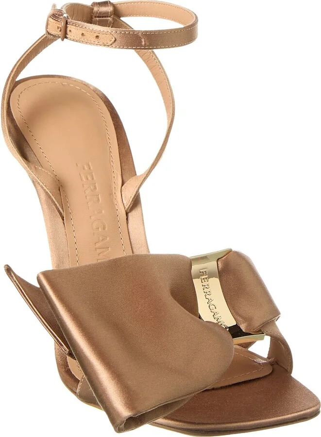 Ferragamo Helena Bow Satin Sandal