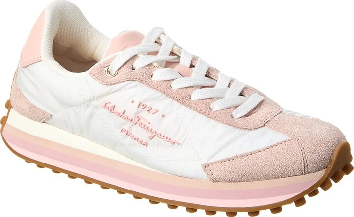 Ferragamo Iggy Nylon & Suede Sneaker