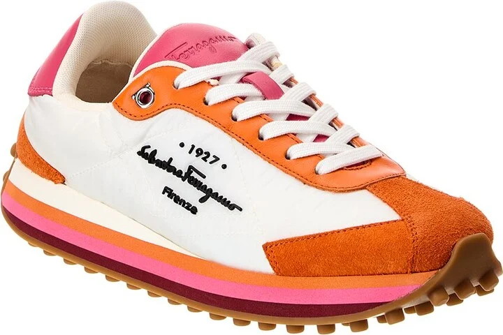 Ferragamo Iggy Nylon & Suede Sneaker