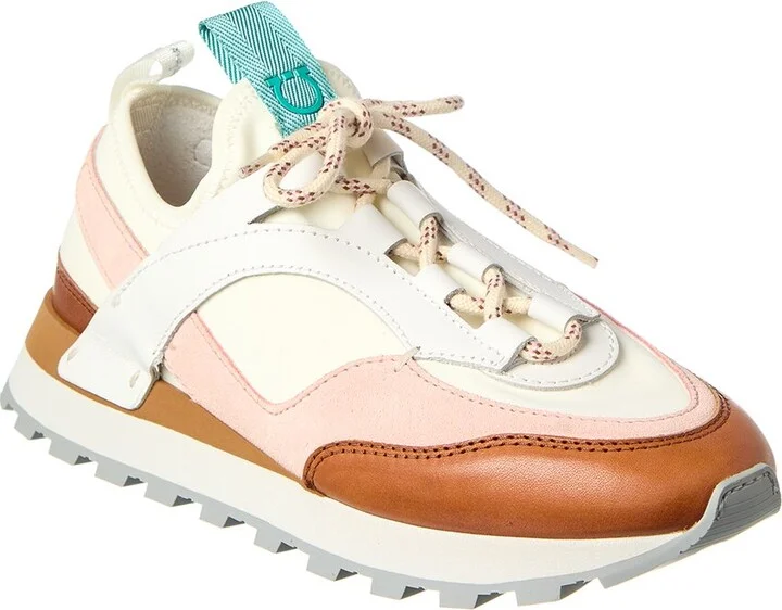 Ferragamo Indy Leather & Suede Sneaker
