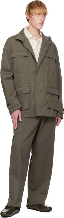 Ferragamo Khaki Gancini Ornament Driver Loafers - Image 5