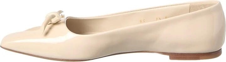 Ferragamo Knot Detail Leather Flat - Image 2