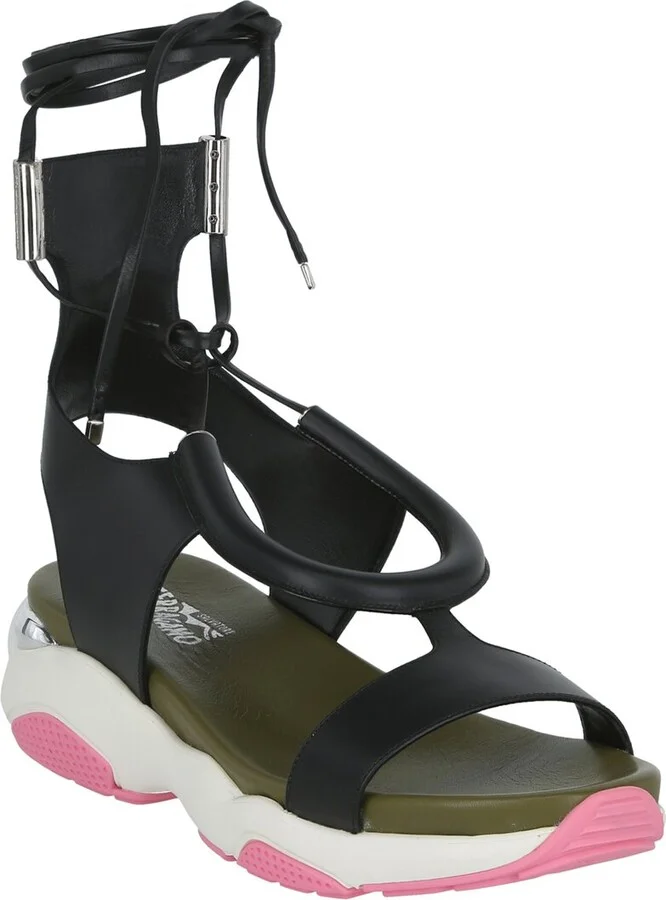 Ferragamo Lace-Up Leather Sandal
