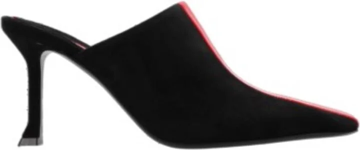 Ferragamo Ladies Black Graphic Insert Sophye Mules