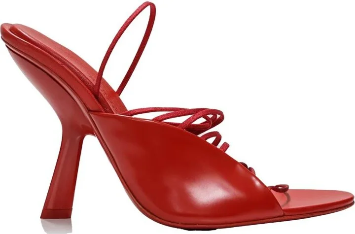 Ferragamo Ladies Red Leather Altaire Ultra Fine Strap Sandals