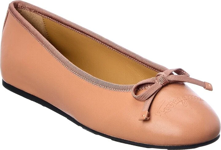 Ferragamo Leather Ballerina Flat