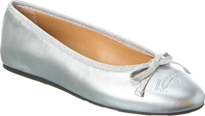 Ferragamo Leather Ballerina Flat