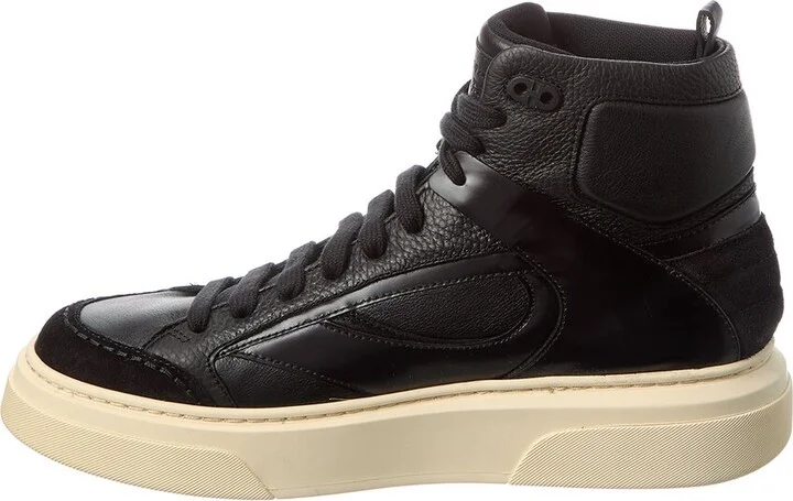 Ferragamo Leather High-Top Sneaker - Image 2
