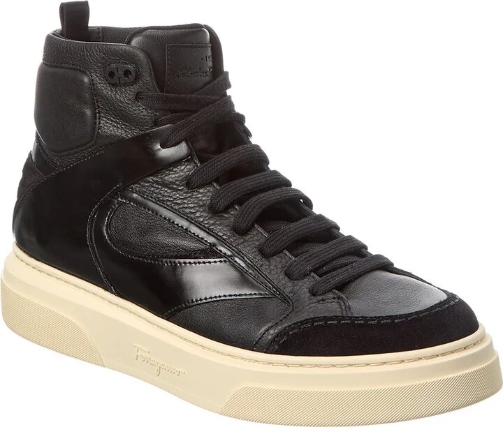 Ferragamo Leather High-Top Sneaker