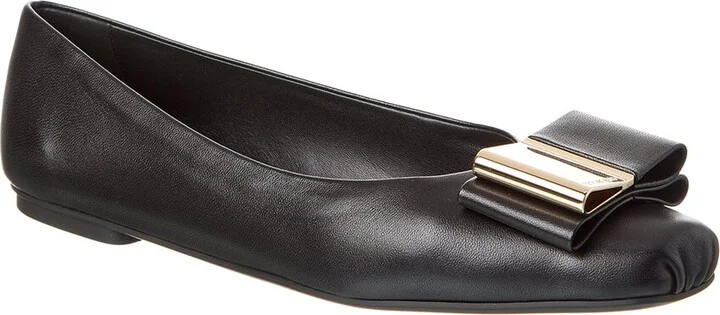 Ferragamo Lina Leather Ballet Flat