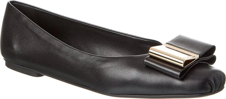 Ferragamo Lina Leather Ballet Flat